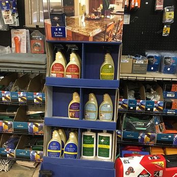 Assortment of tile tools and materials